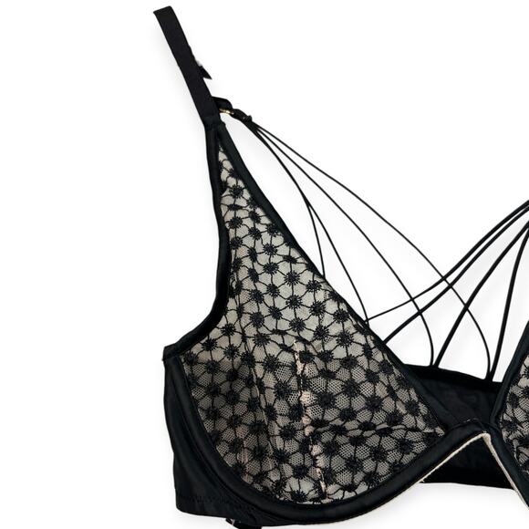 Victoria Secret Luxe Starburst Sheer Bra 34D/D75 Unlined Wired Demi Side Closure - Picture 14 of 15